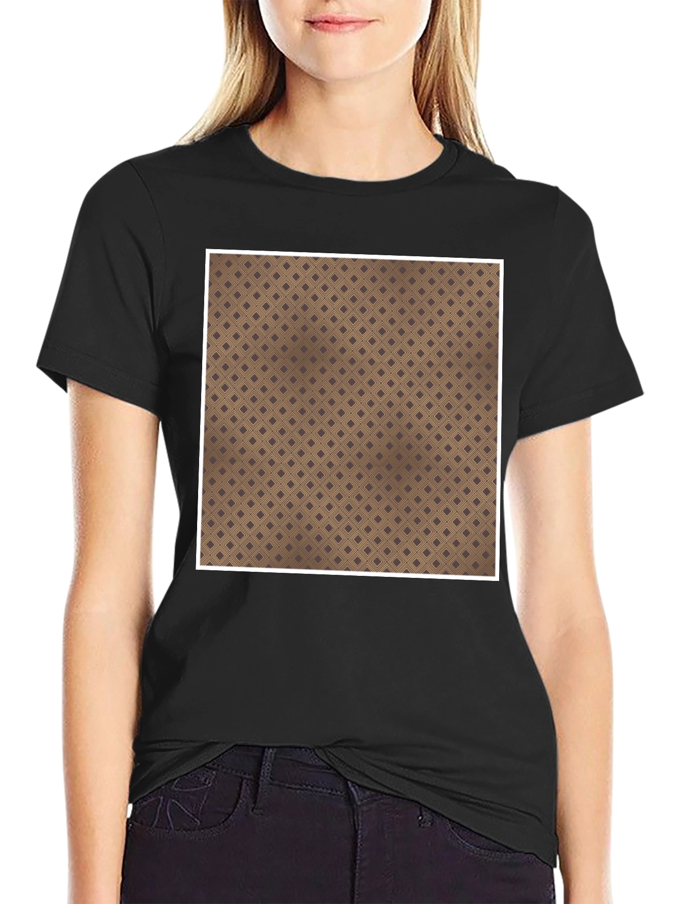 Patterned Square Tee - Unique Design Comfortable Fit