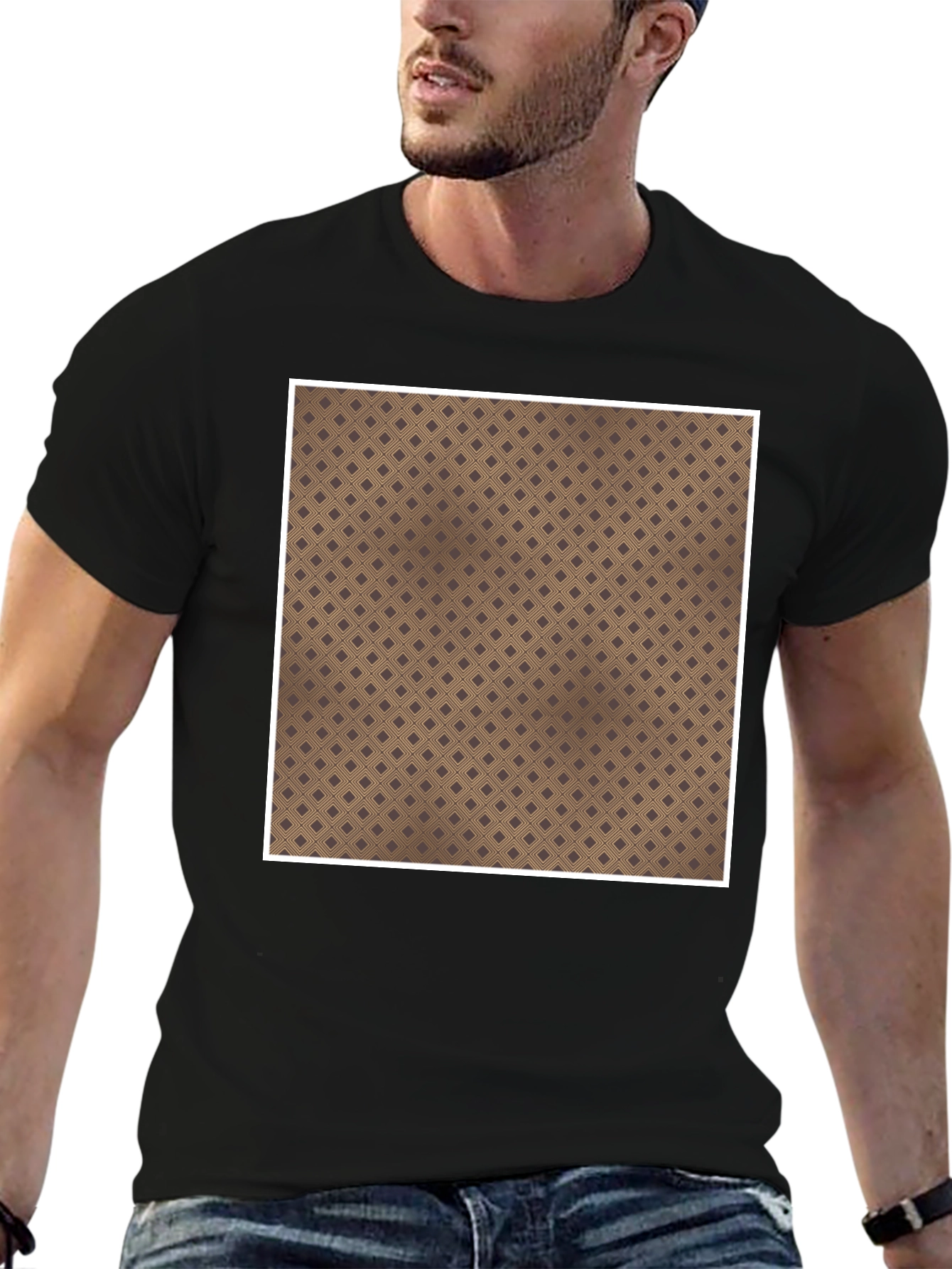Patterned Square Tee - Unique Design Comfortable Fit