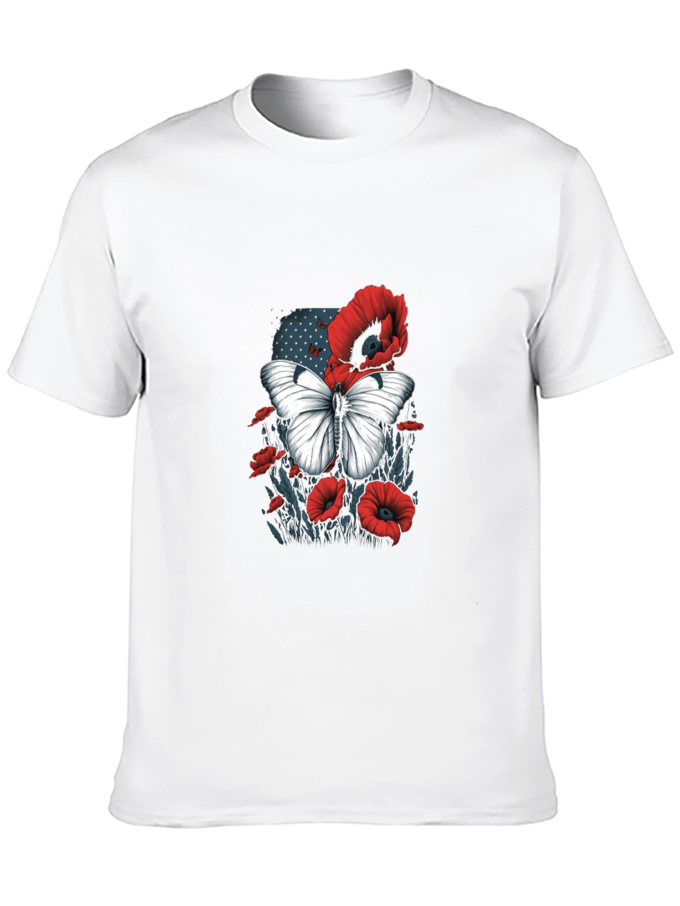 Butterfly & Poppy Graphic Tee - Classic Black T-Shirt