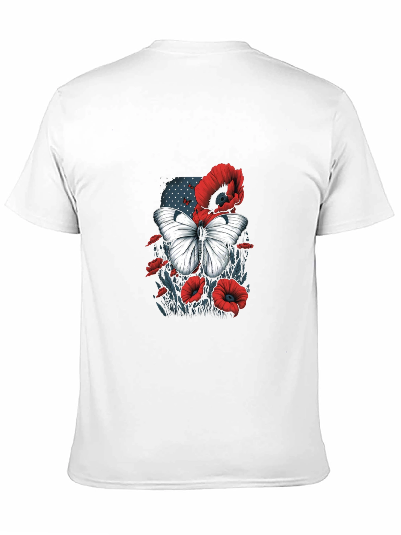 Butterfly & Poppy Graphic Tee - Classic Black T-Shirt