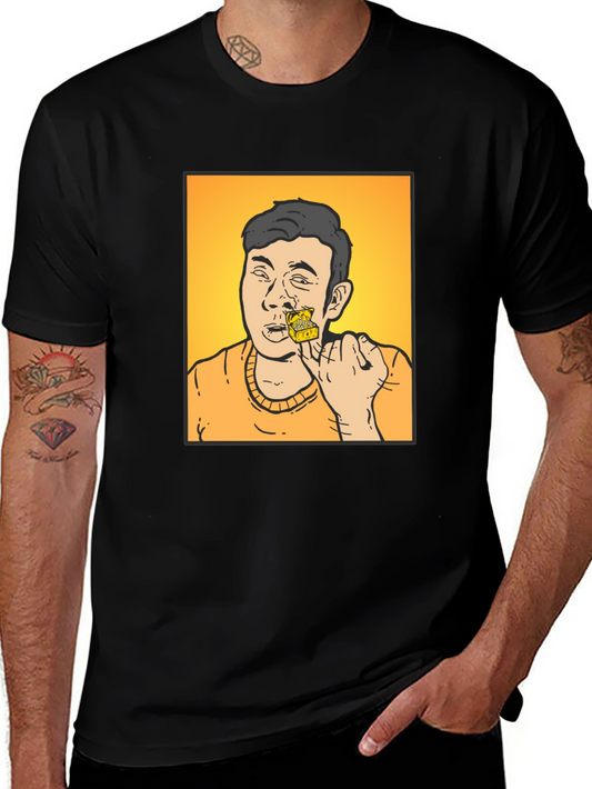 Funny Cartoon T-Shirt - Man with Cheese