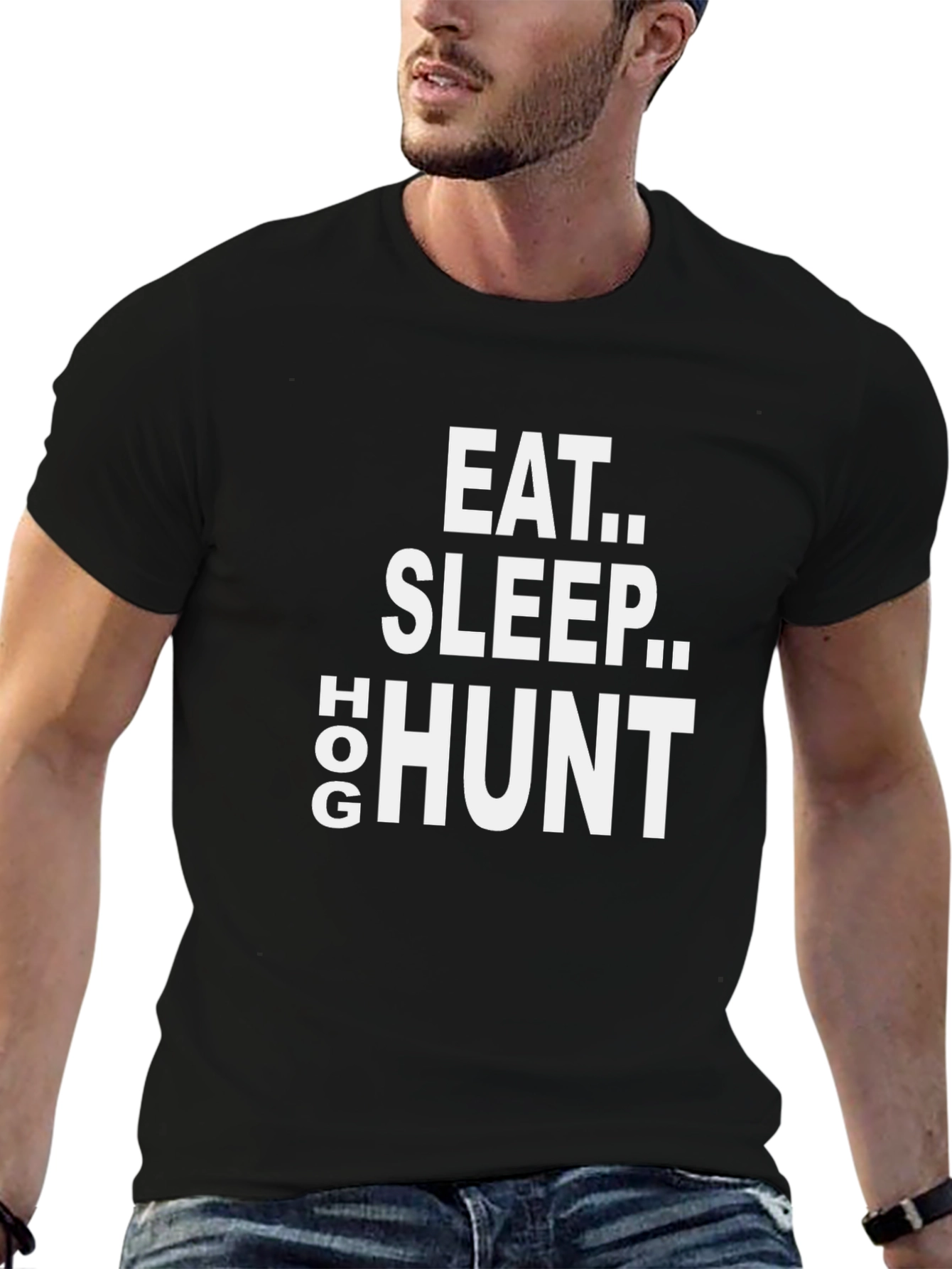 Eat Sleep Hog Hunt Black Graphic Tee