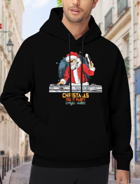 Cool DJ Santa Christmas Hoodie