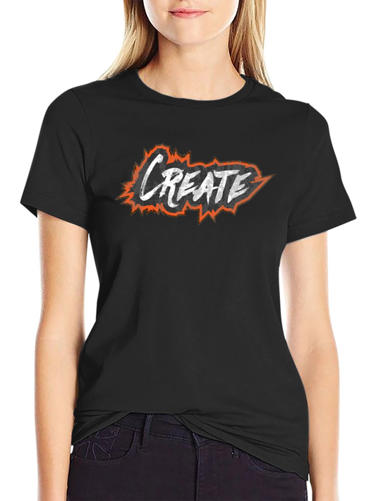 Create Graphic Tee - Black Short Sleeve Casual T-Shirt