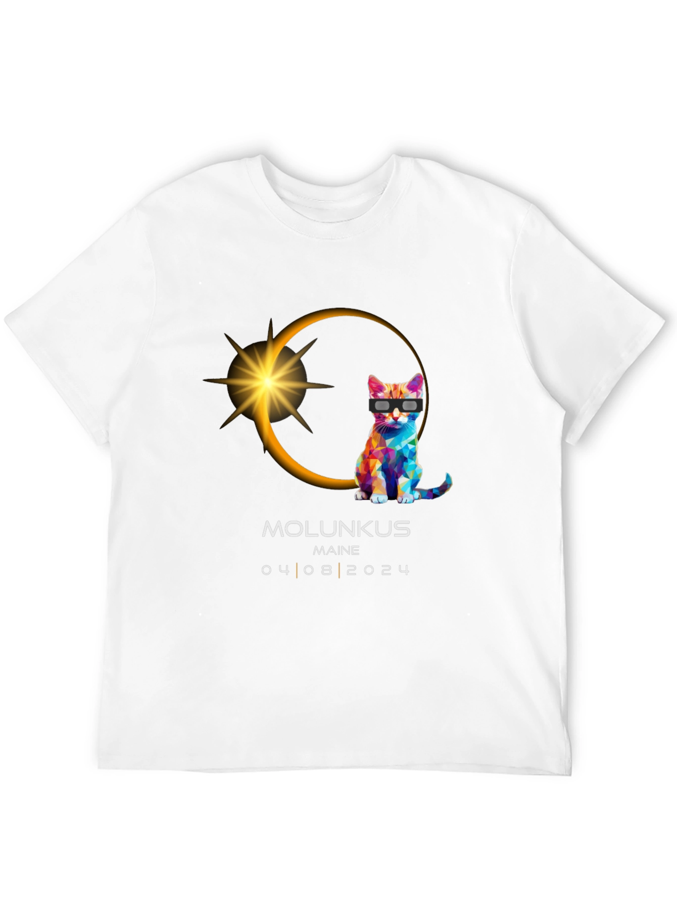 Molunkus Maine Eclipse Cat T-Shirt 04/08/2024