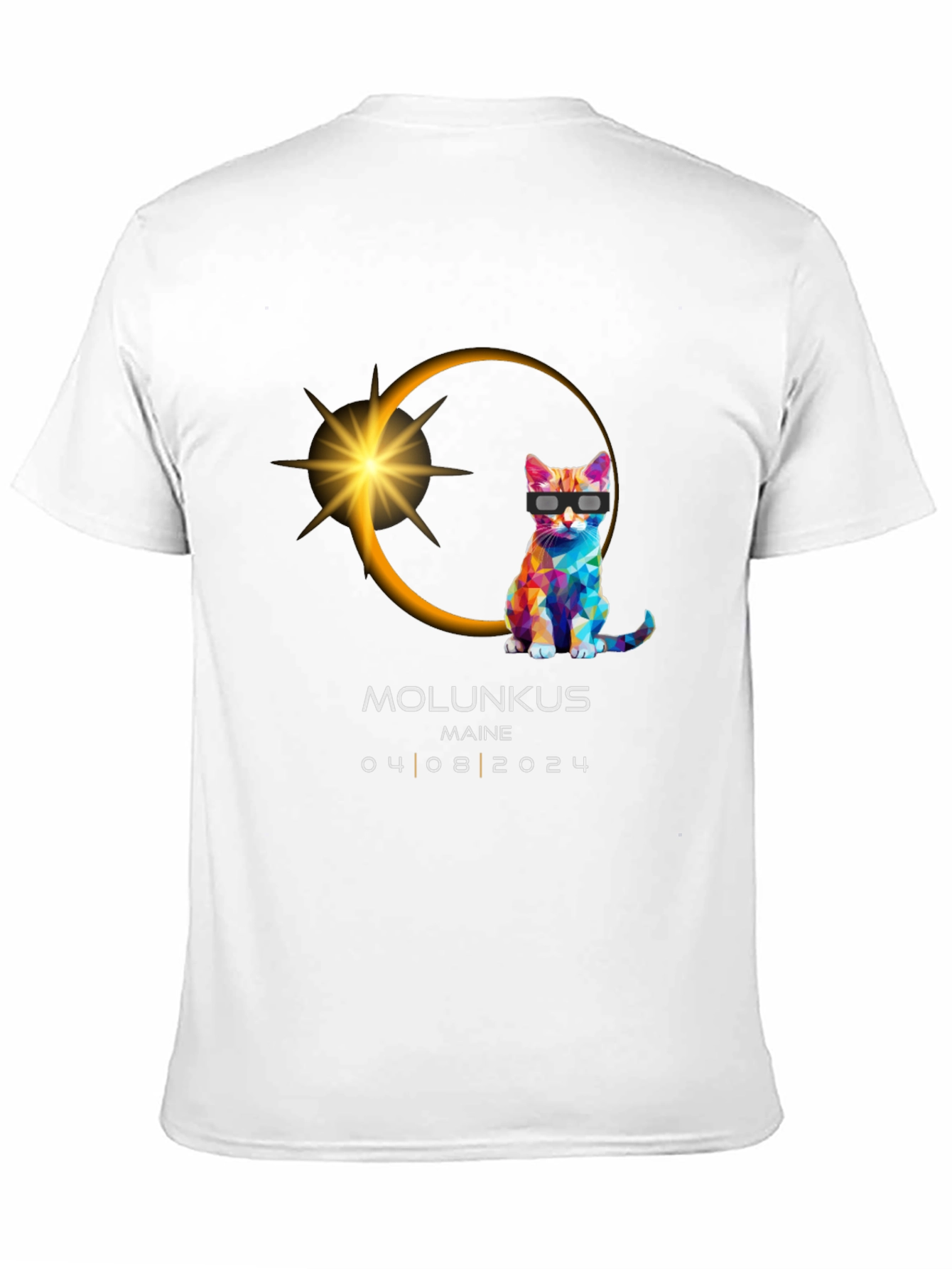 Molunkus Maine Eclipse Cat T-Shirt 04/08/2024