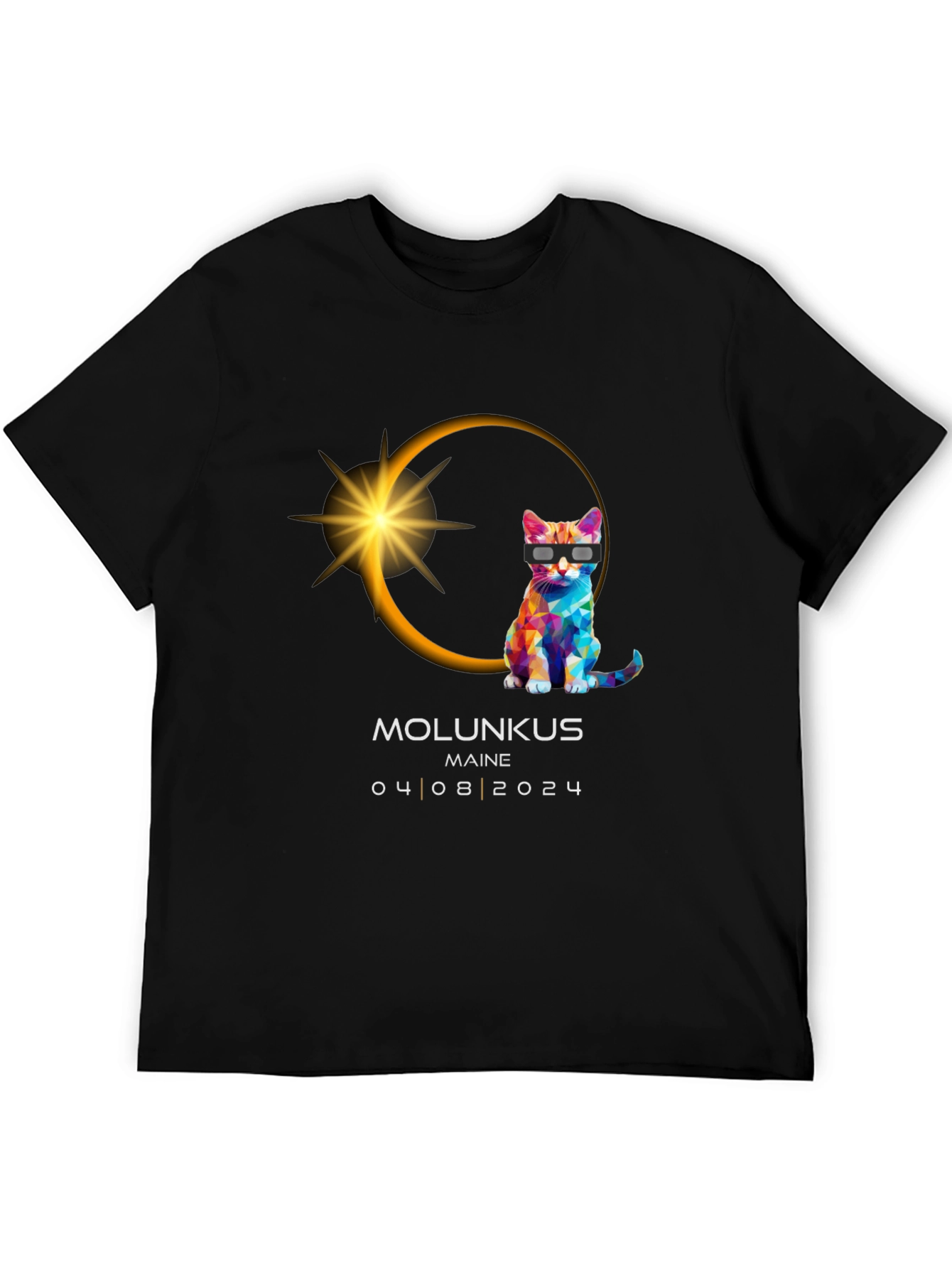 Molunkus Maine Eclipse Cat T-Shirt 04/08/2024