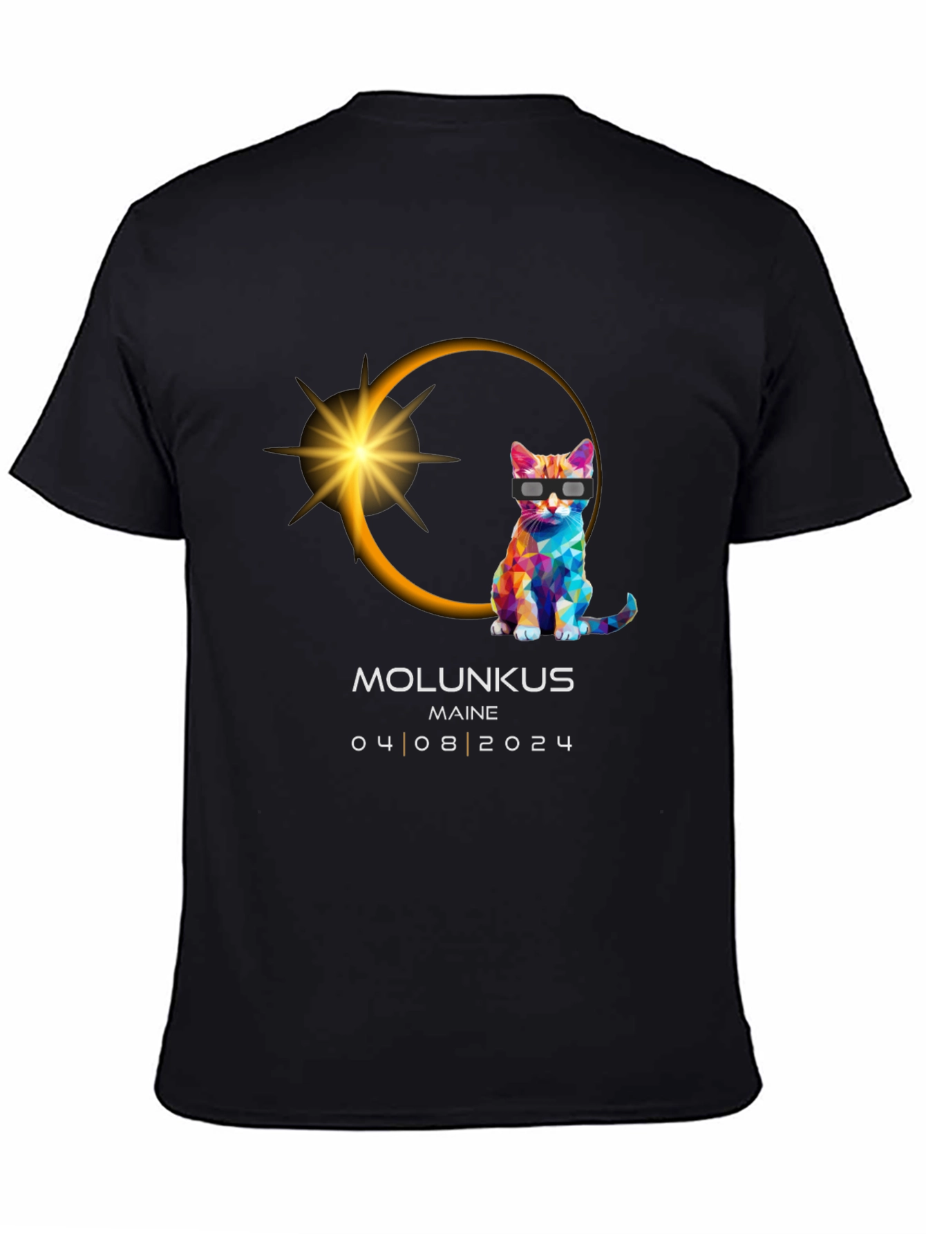 Molunkus Maine Eclipse Cat T-Shirt 04/08/2024