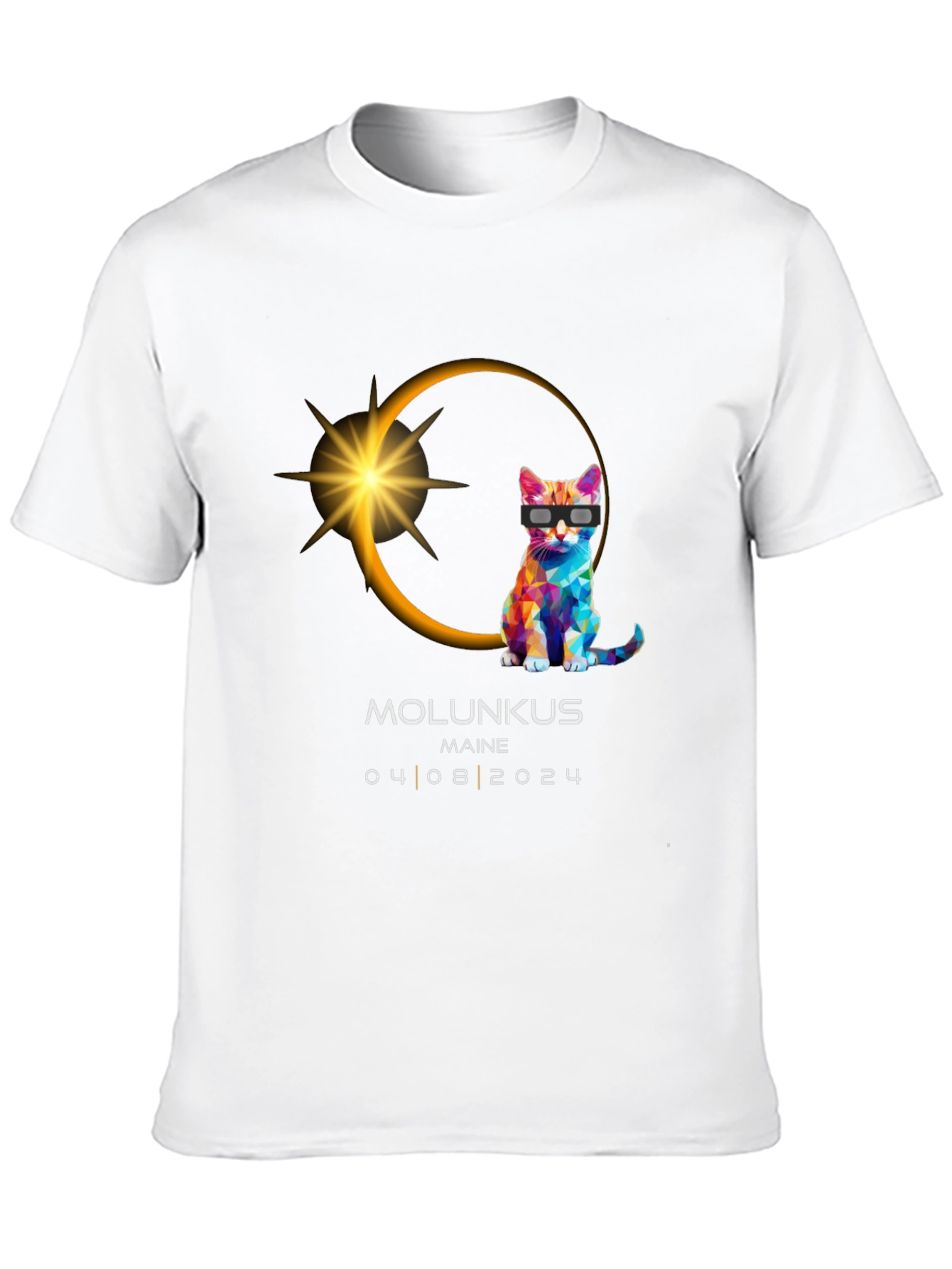 Molunkus Maine Eclipse Cat T-Shirt 04/08/2024