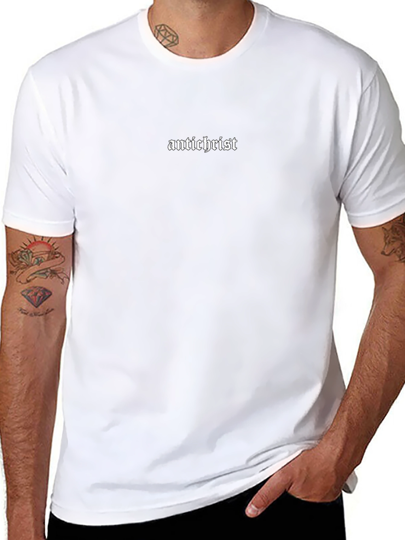 Antichrist Graphic Tee - Black Cotton Casual Shirt