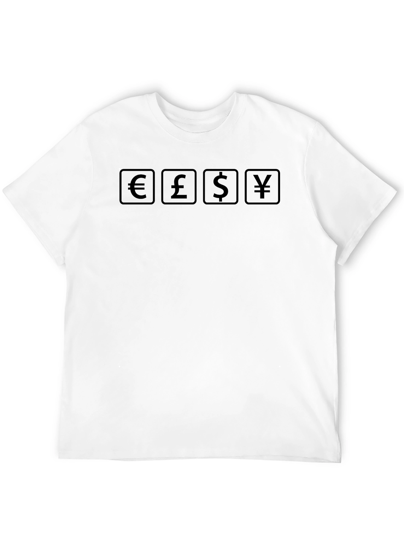 Currency Symbols Graphic T-Shirt - Euro Pound Dollar Yen