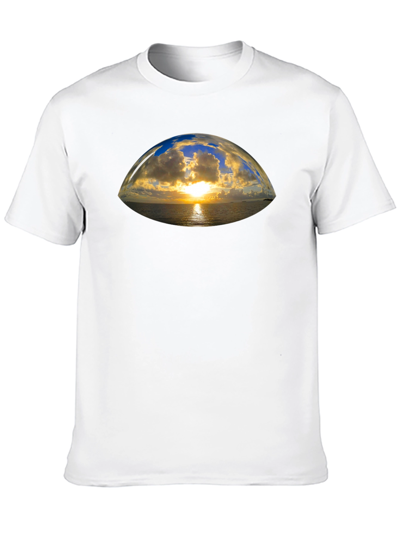 Sunset Vista Graphic Tee - Black Cotton T-Shirt