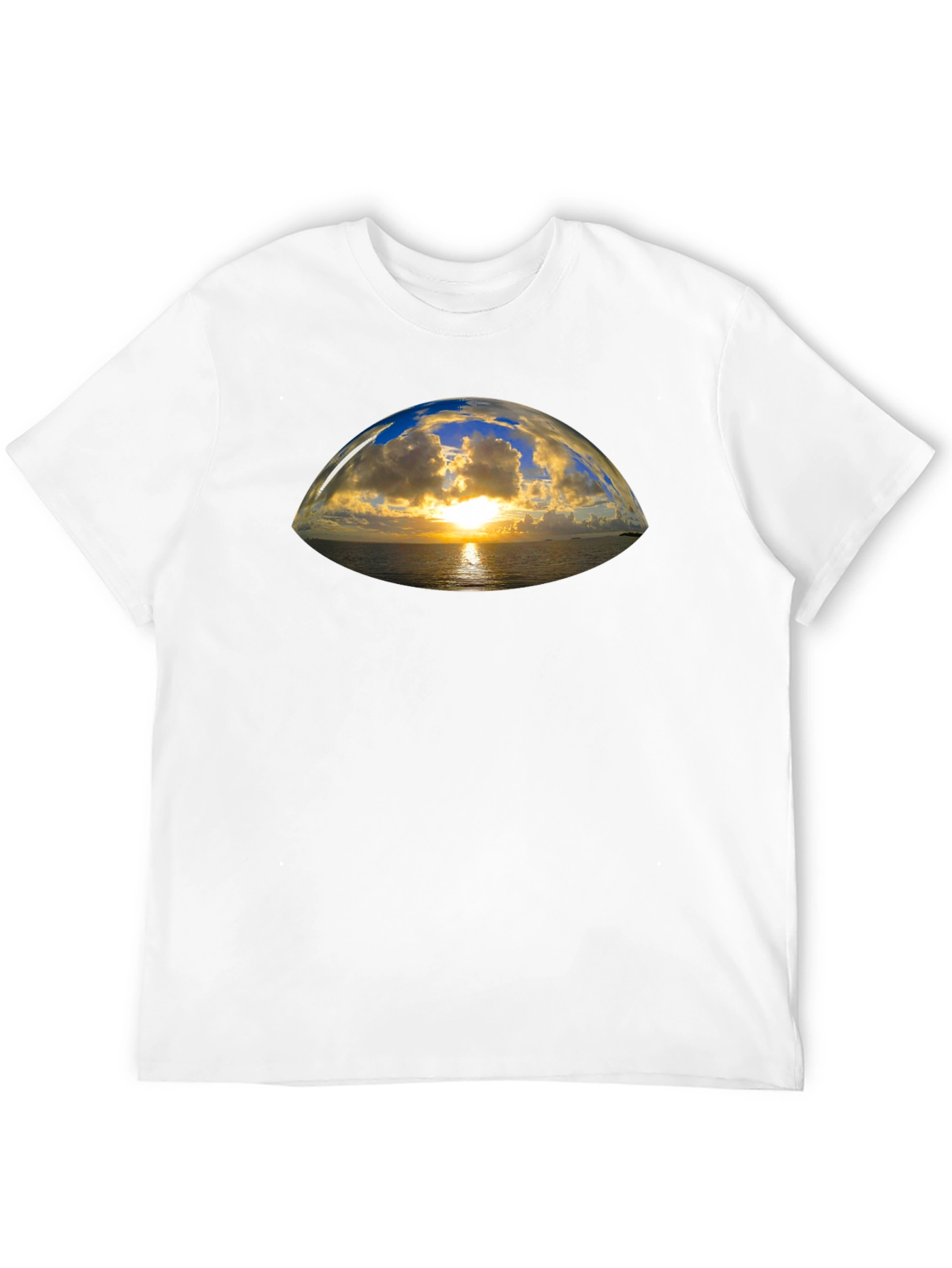 Sunset Vista Graphic Tee - Black Cotton T-Shirt