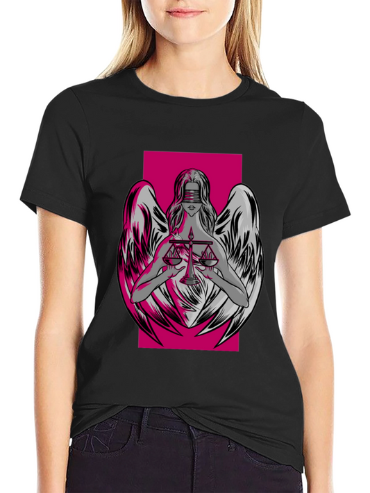 Justice Angel Graphic T-Shirt - Black
