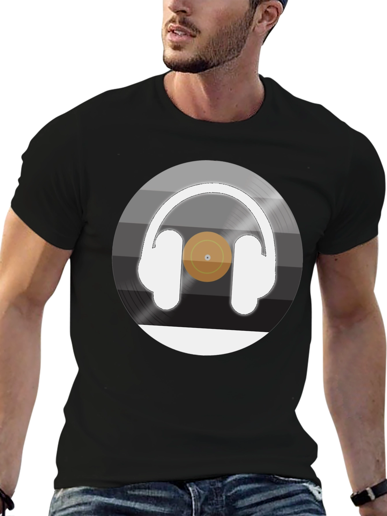 Headphone Vinyl Record Graphic Tee