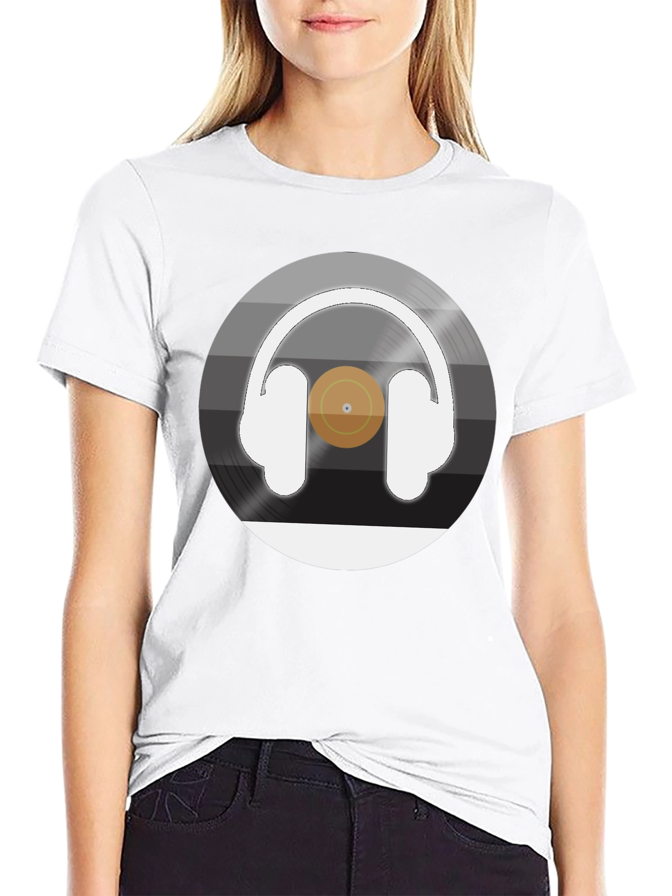 Headphone Vinyl Record Graphic Tee