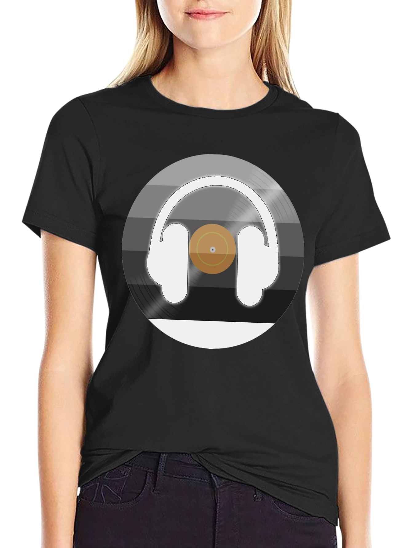 Headphone Vinyl Record Graphic Tee