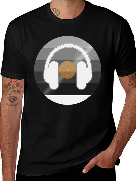 Headphone Vinyl Record Graphic Tee