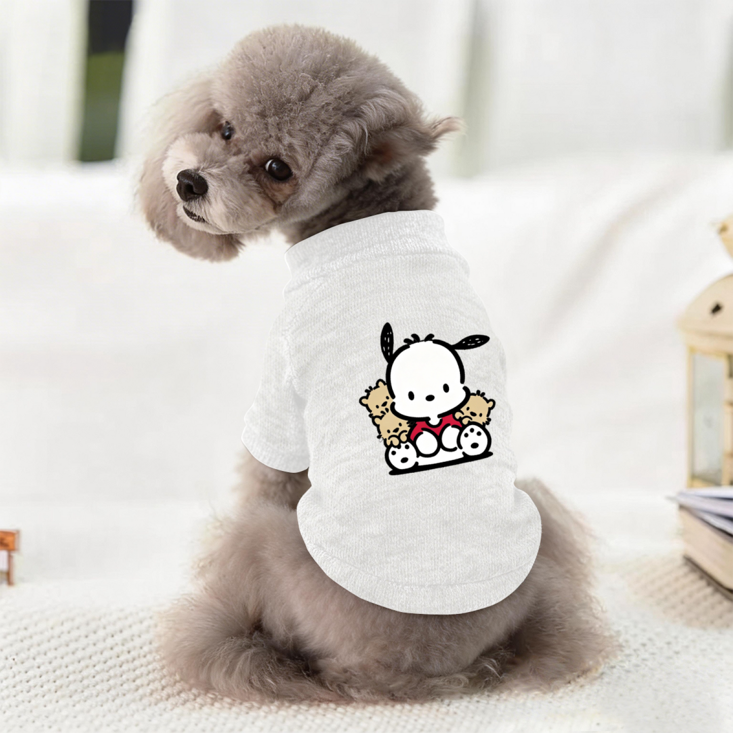 Pochacco Surrounded by Tiny Bears Pet Sweater, Super Kawaii Pet Outfit