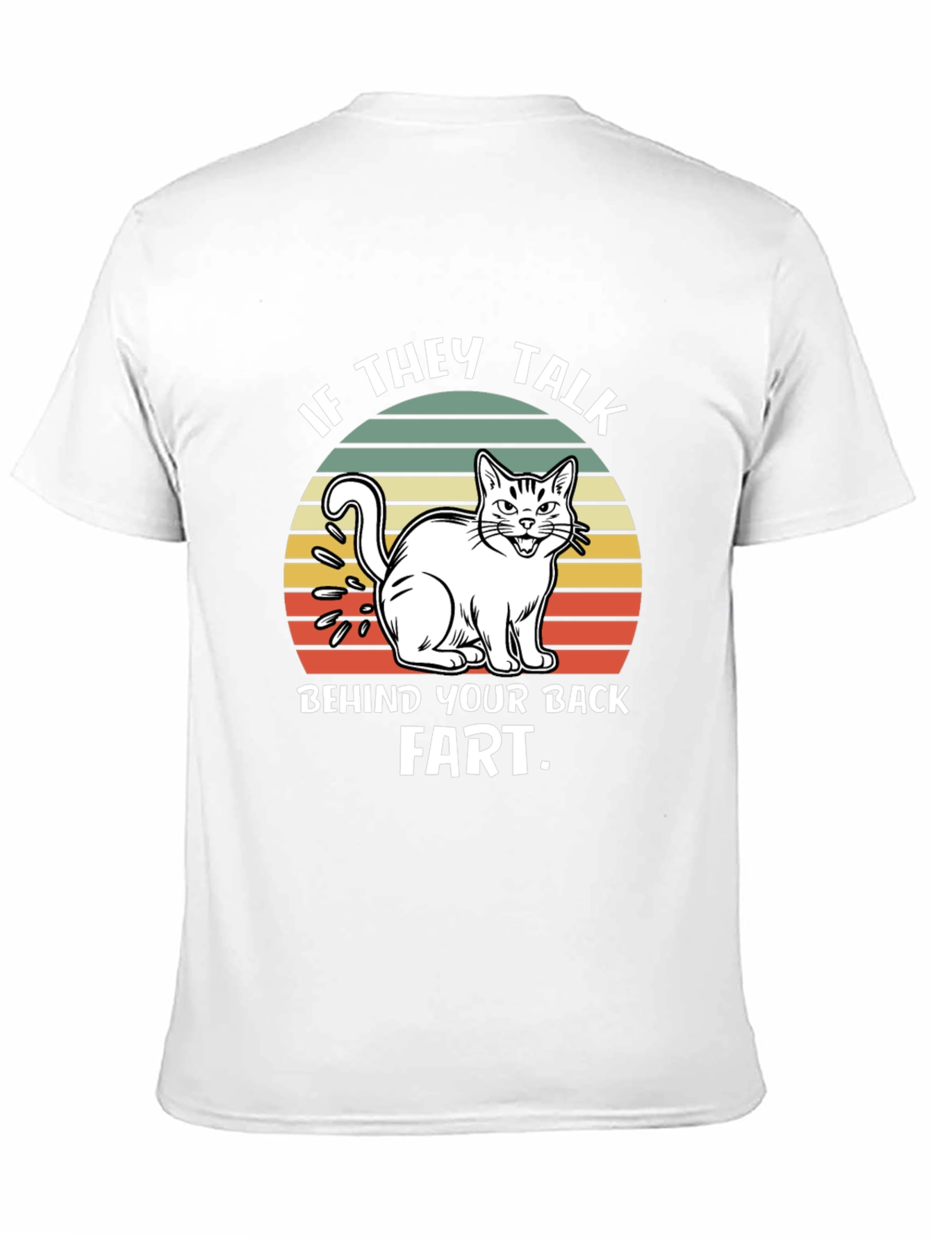 Funny Fart Cat T-Shirt - Mens Black Tee