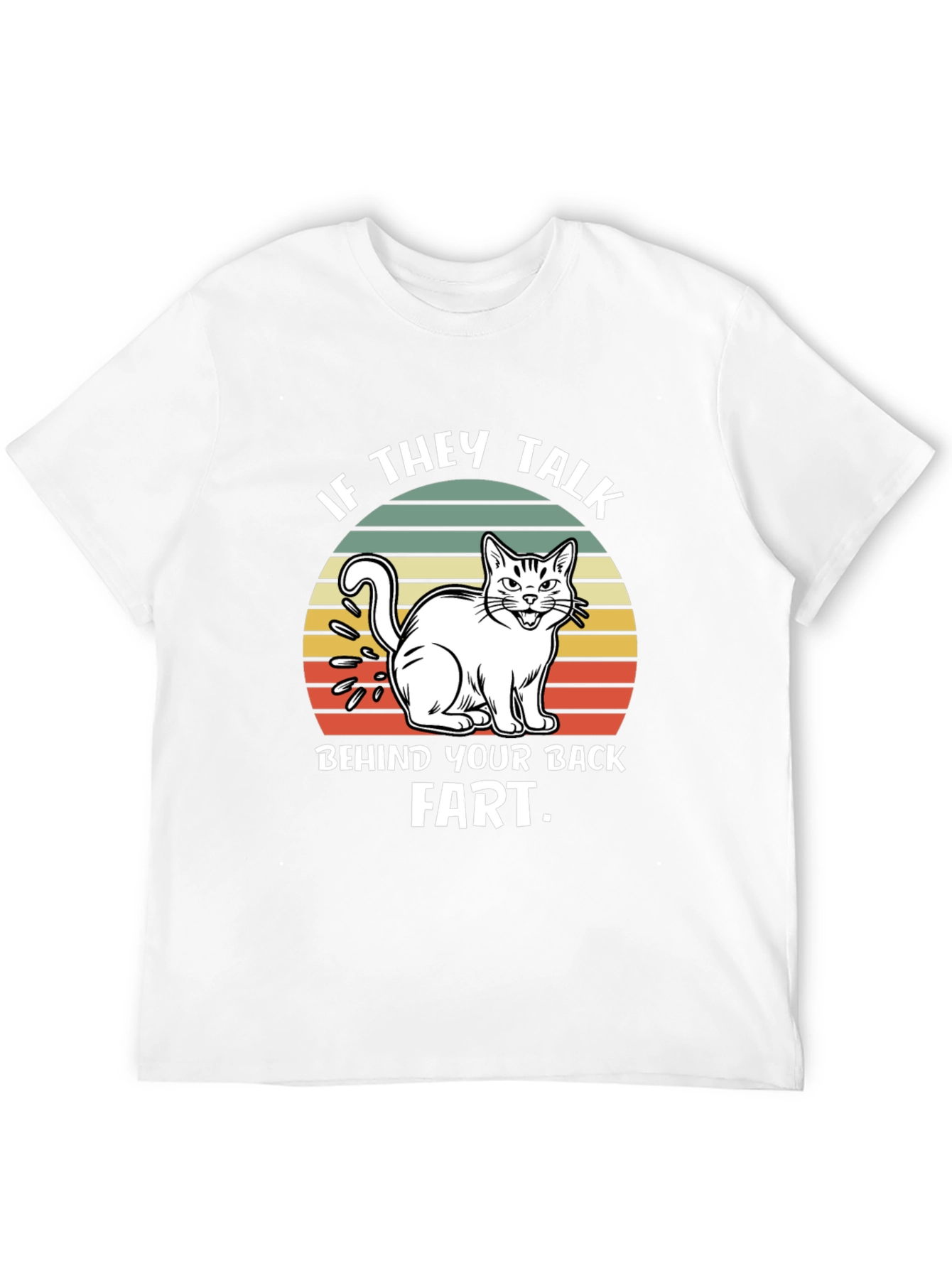 Funny Fart Cat T-Shirt - Mens Black Tee