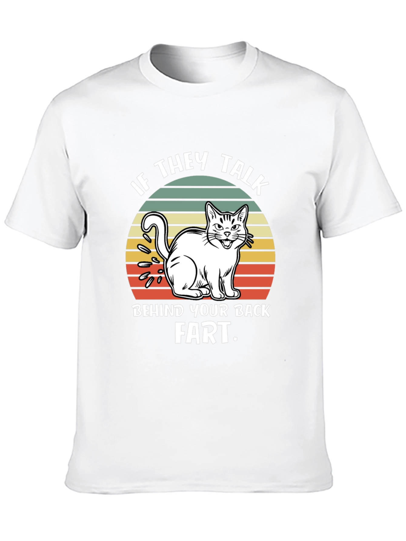 Funny Fart Cat T-Shirt - Mens Black Tee