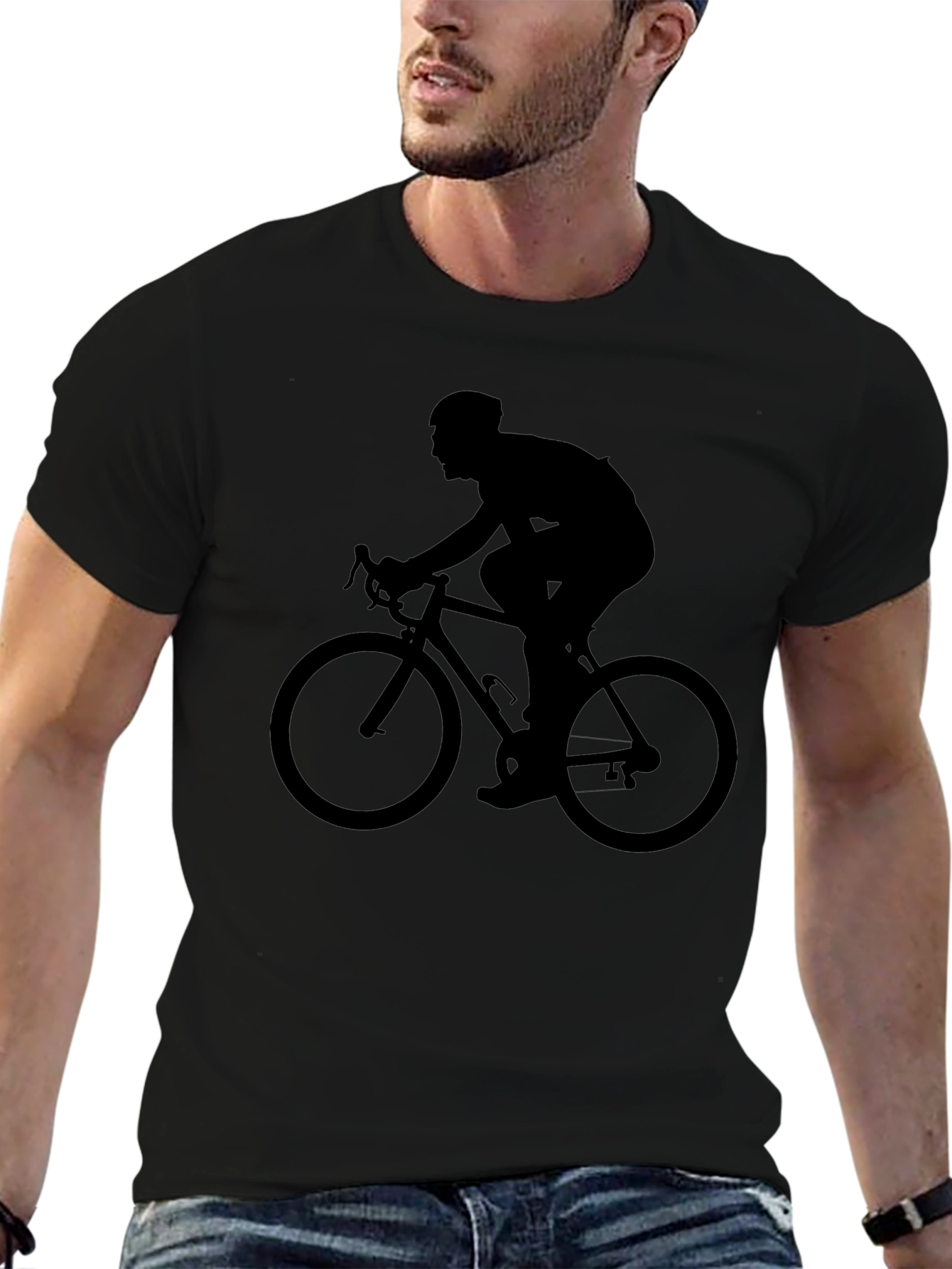 Mens Black Cycling T-Shirt - Ride in Style