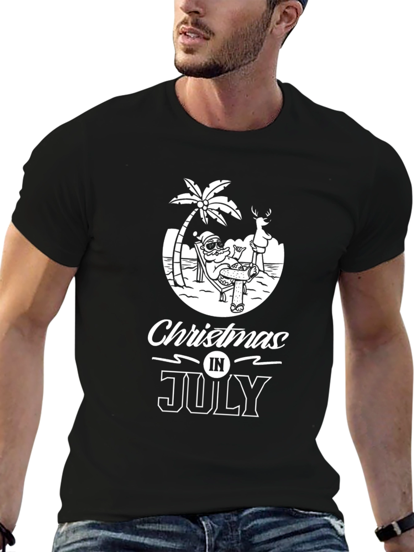 Christmas in July Graphic Tee - Black