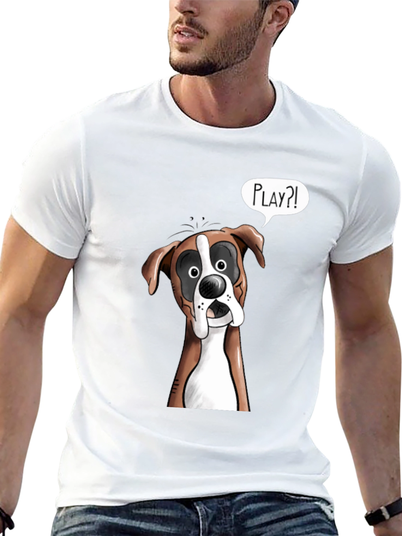 Playful Boxer Dog Graphic T-Shirt