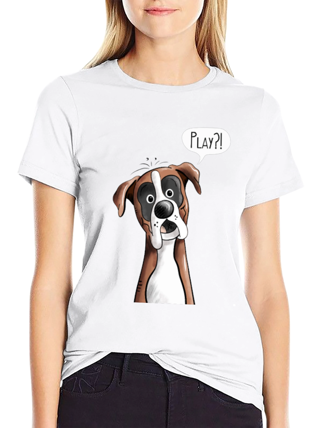 Playful Boxer Dog Graphic T-Shirt