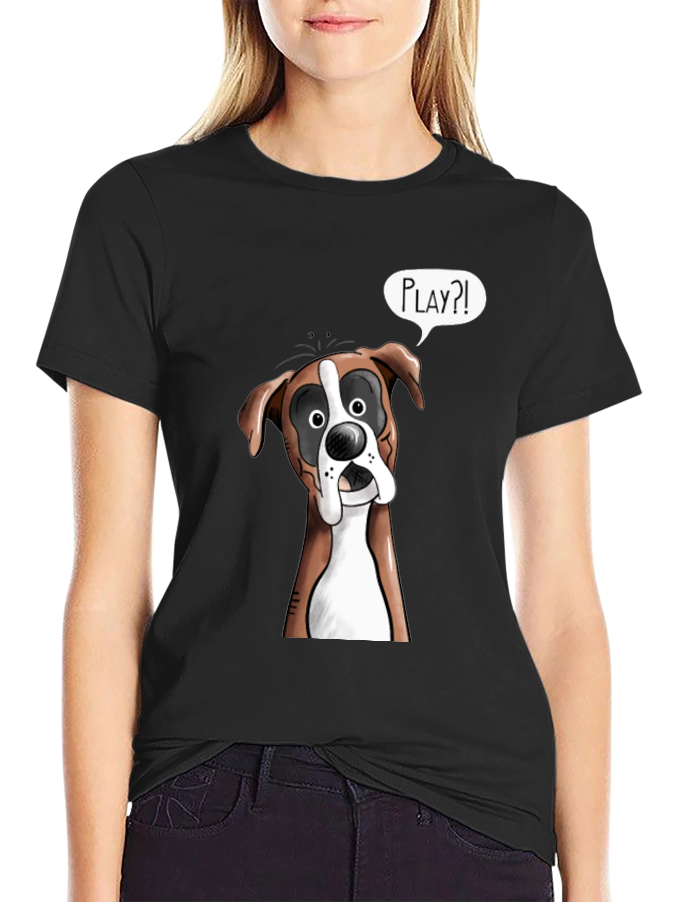 Playful Boxer Dog Graphic T-Shirt