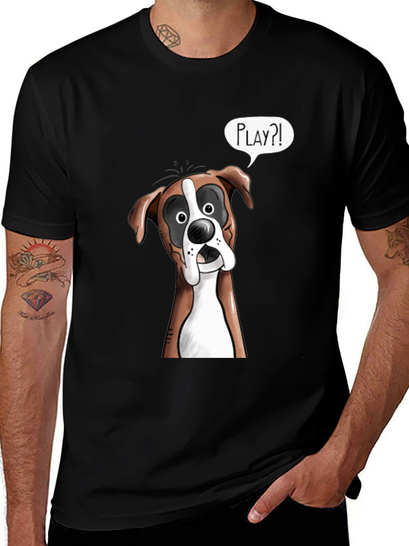 Playful Boxer Dog Graphic T-Shirt