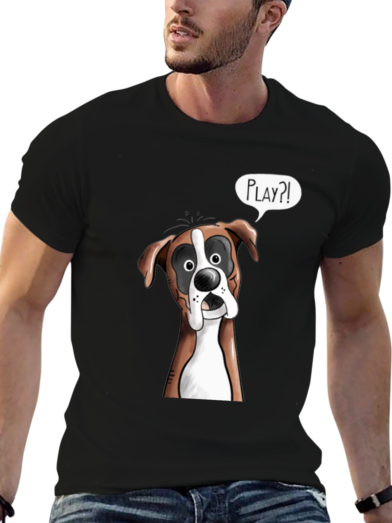 Playful Boxer Dog Graphic T-Shirt