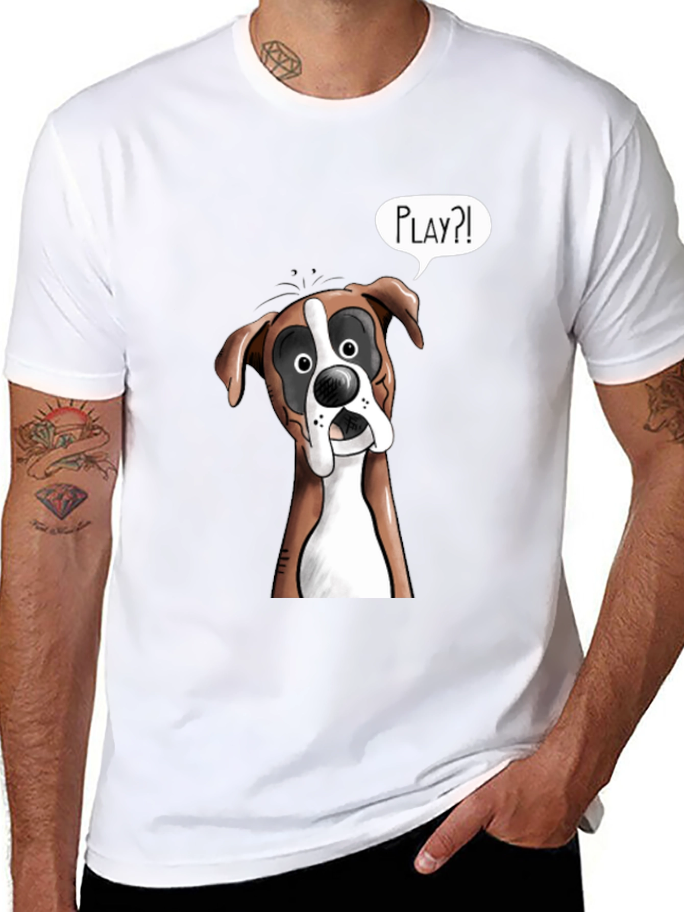 Playful Boxer Dog Graphic T-Shirt