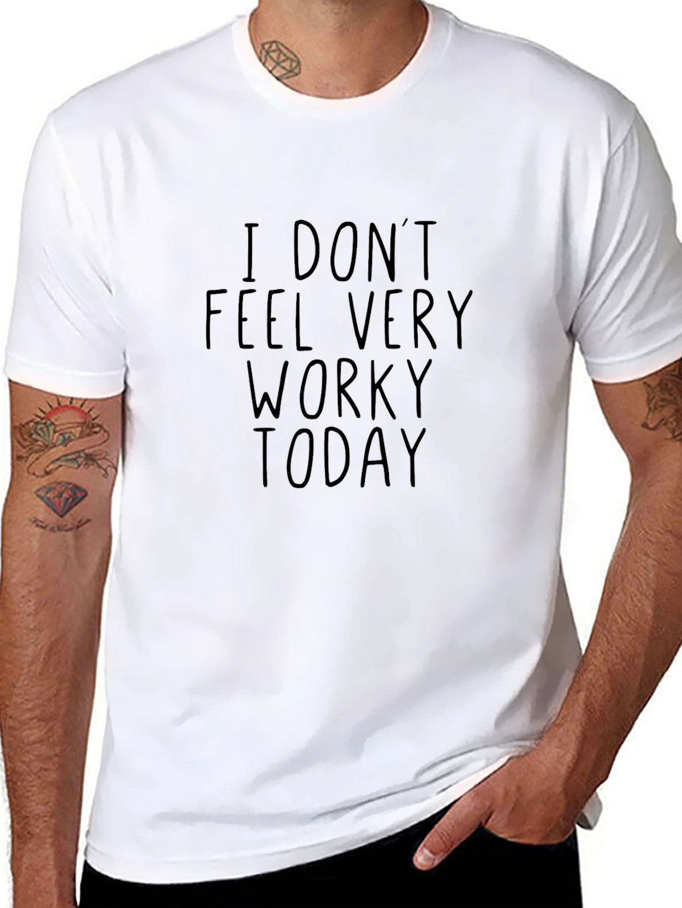 I Dont Feel Very Worky Today Black Tee