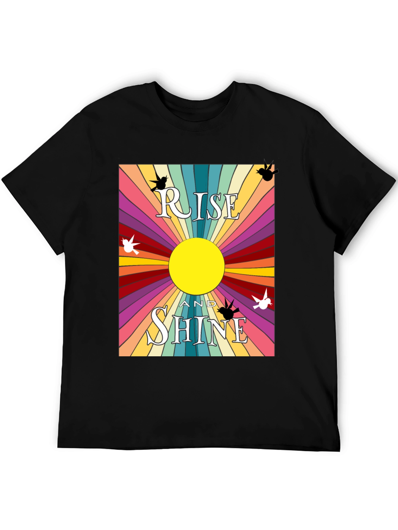 Rise and Shine Graphic Tee - Retro Sunbeam Design