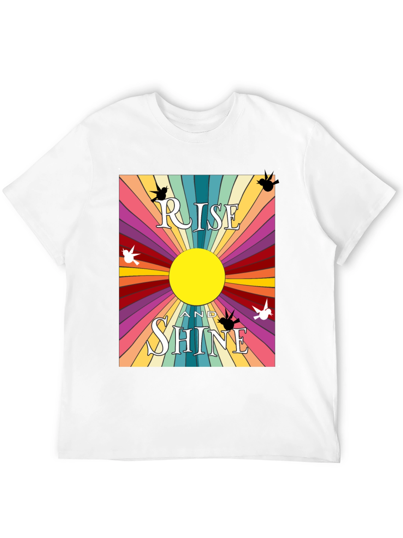Rise and Shine Graphic Tee - Retro Sunbeam Design