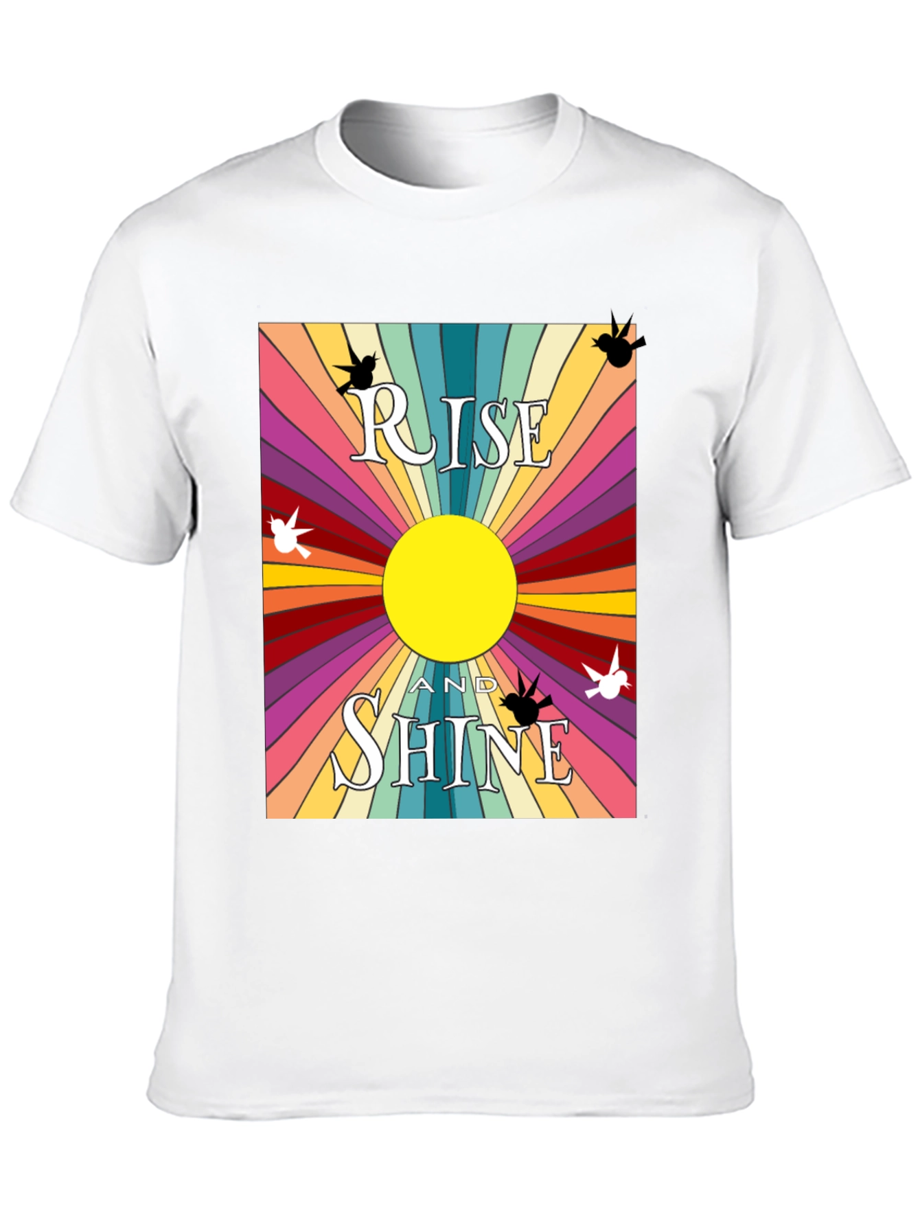 Rise and Shine Graphic Tee - Retro Sunbeam Design