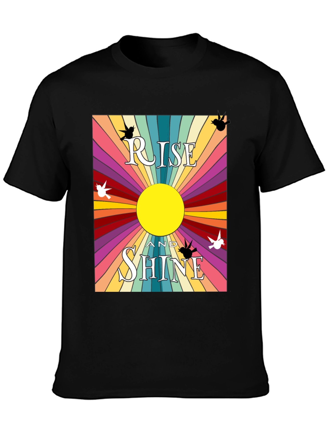 Rise and Shine Graphic Tee - Retro Sunbeam Design
