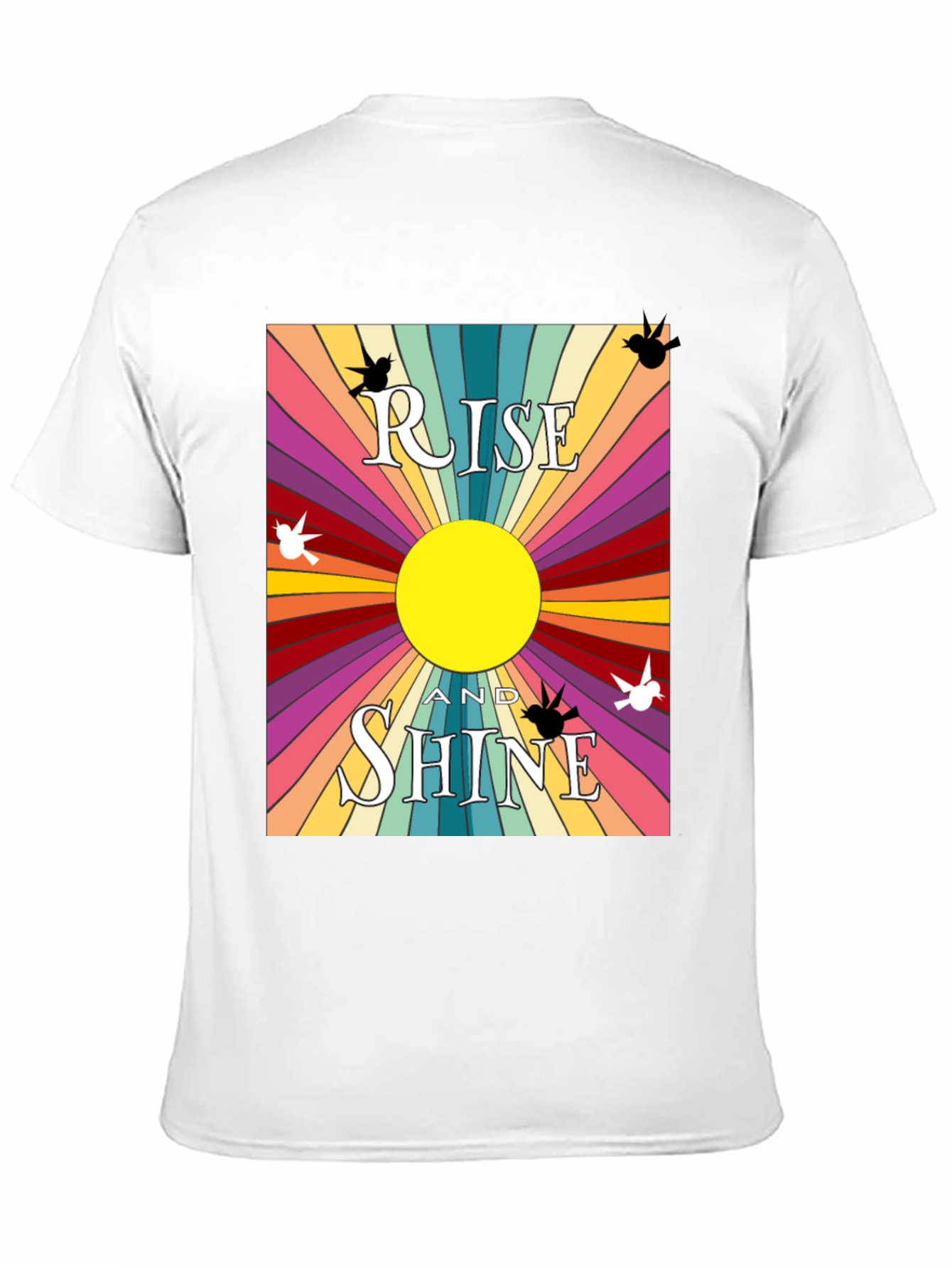 Rise and Shine Graphic Tee - Retro Sunbeam Design