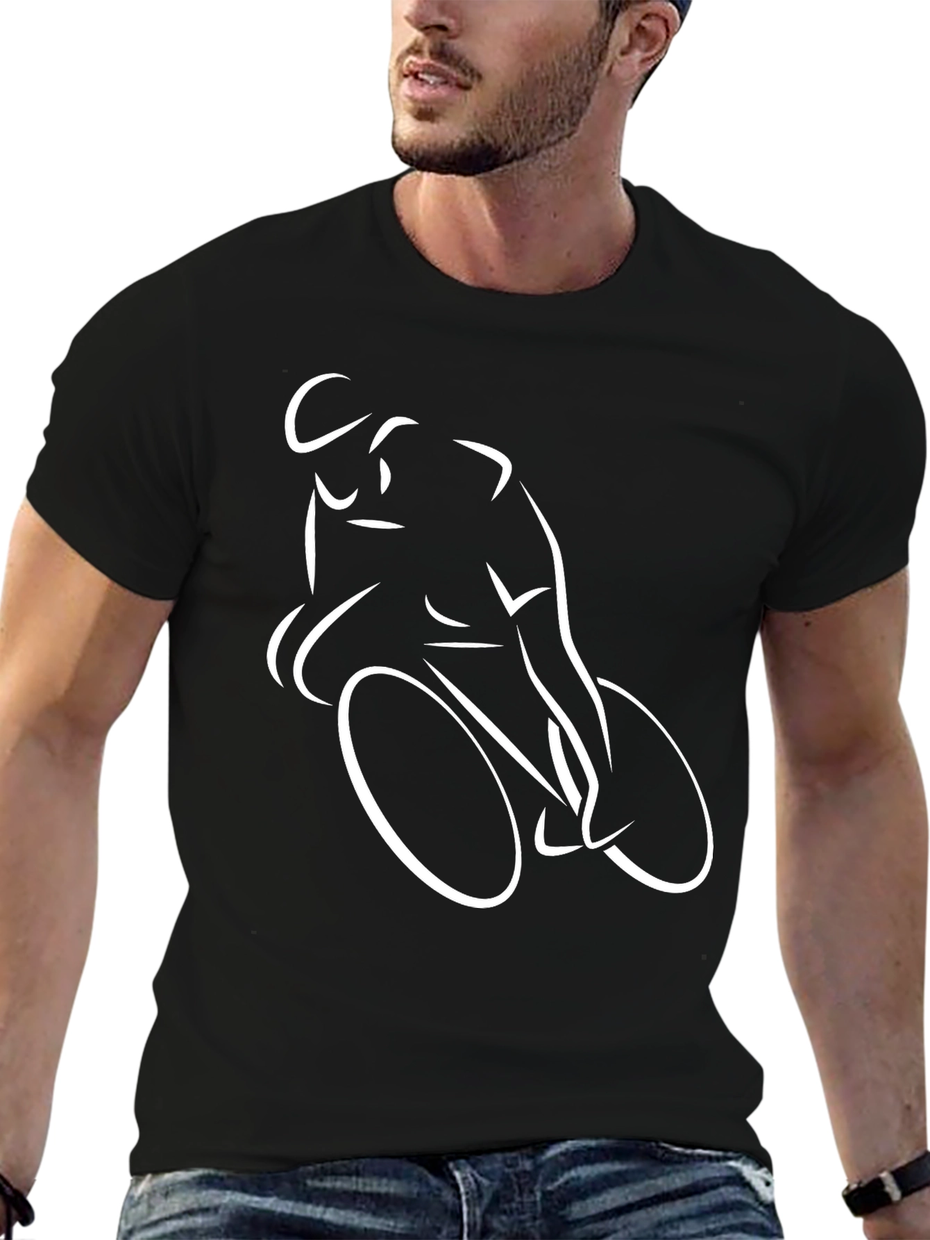 Cycling Silhouette Black Tee Shirt