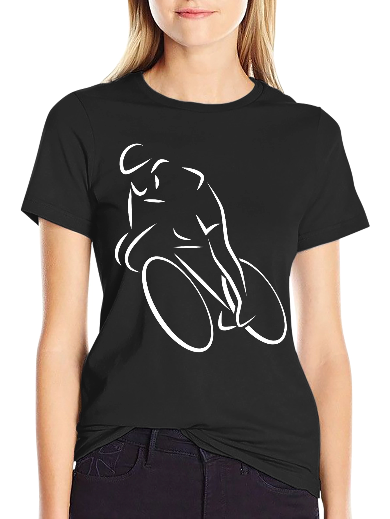 Cycling Silhouette Black Tee Shirt