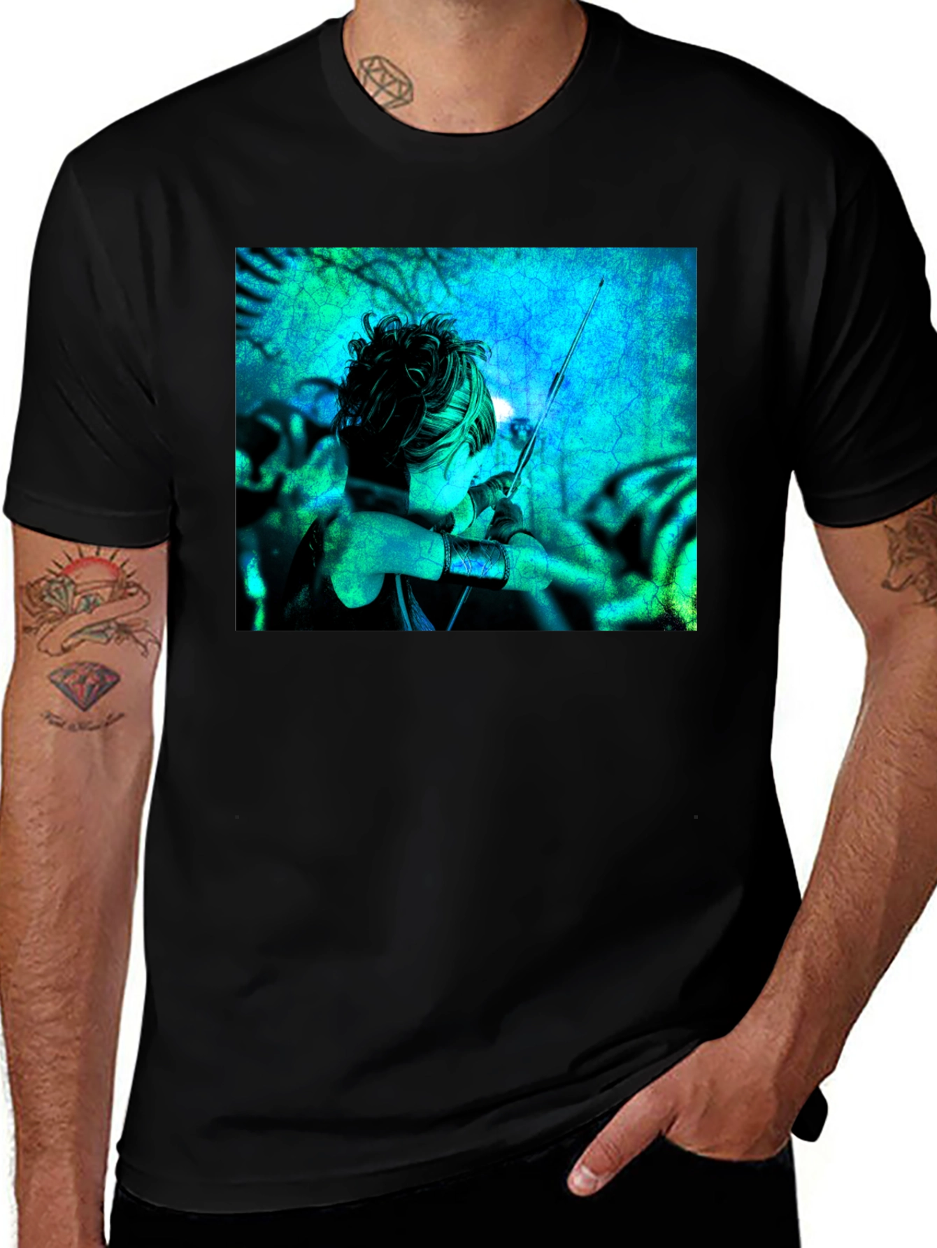 Wonder Woman Archer Black T-Shirt