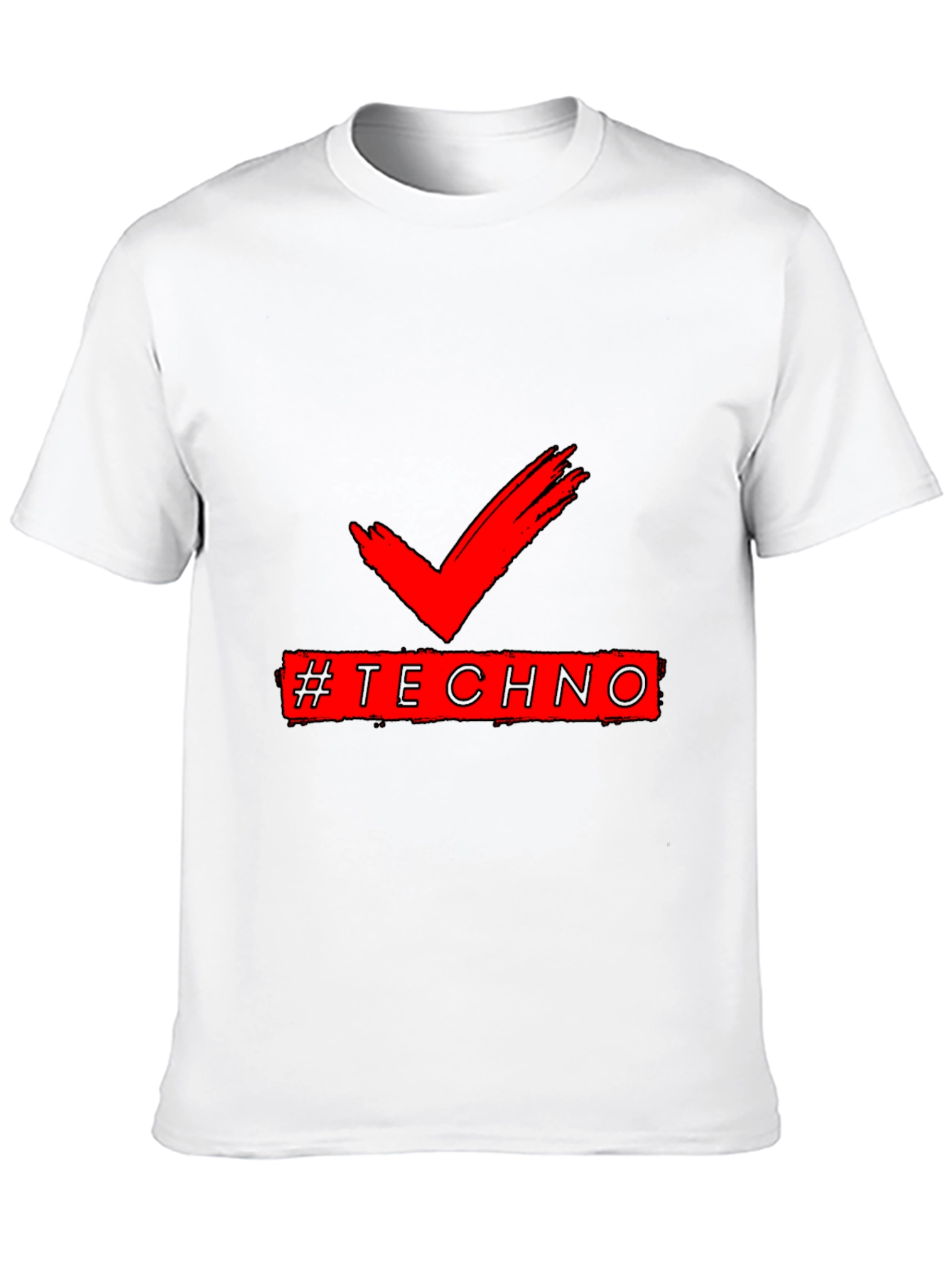 Techno Check Graphic Tee -  Music Lover Shirt