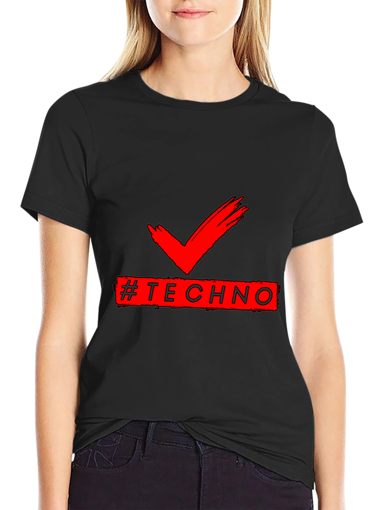 Techno Check Graphic Tee -  Music Lover Shirt
