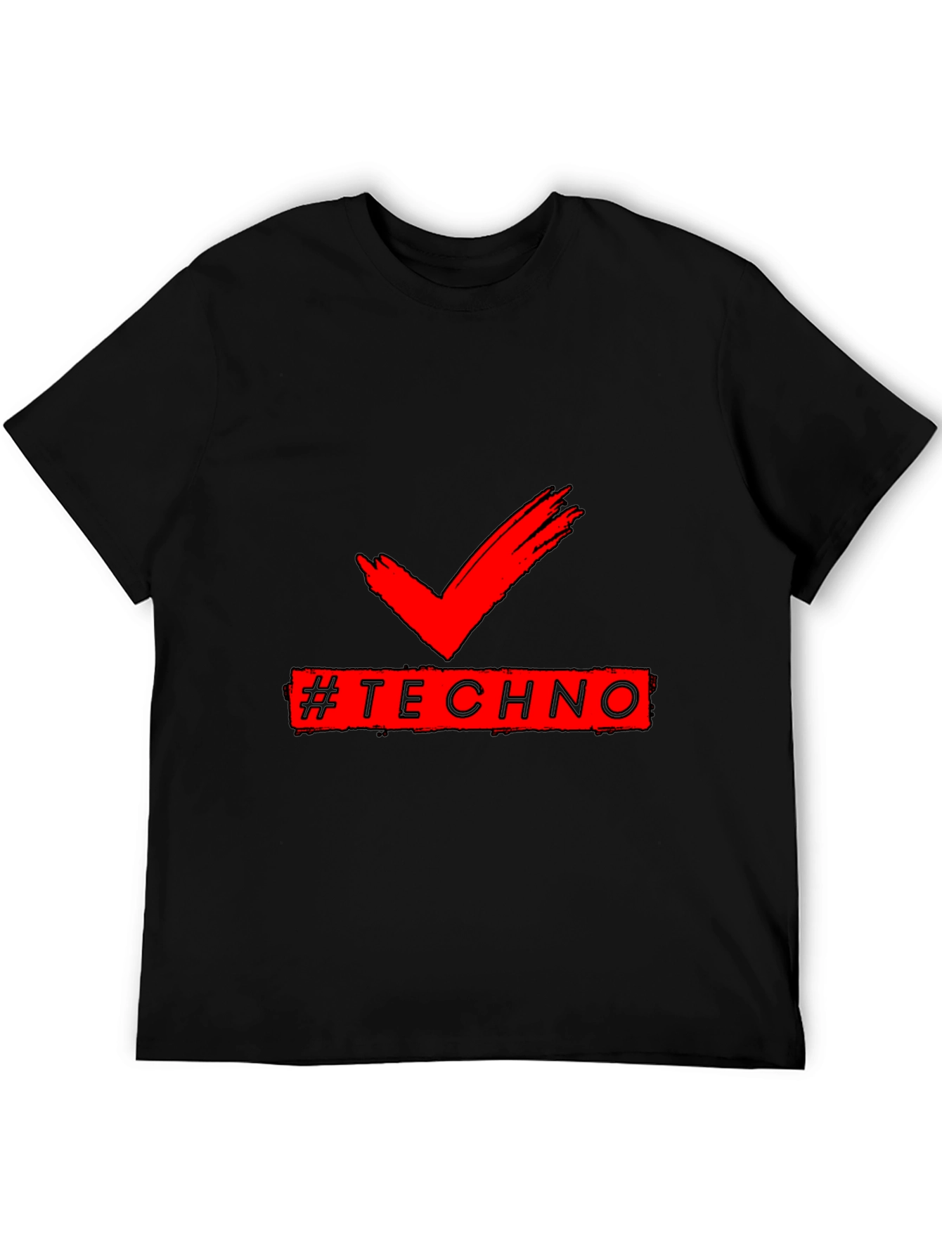 Techno Check Graphic Tee -  Music Lover Shirt