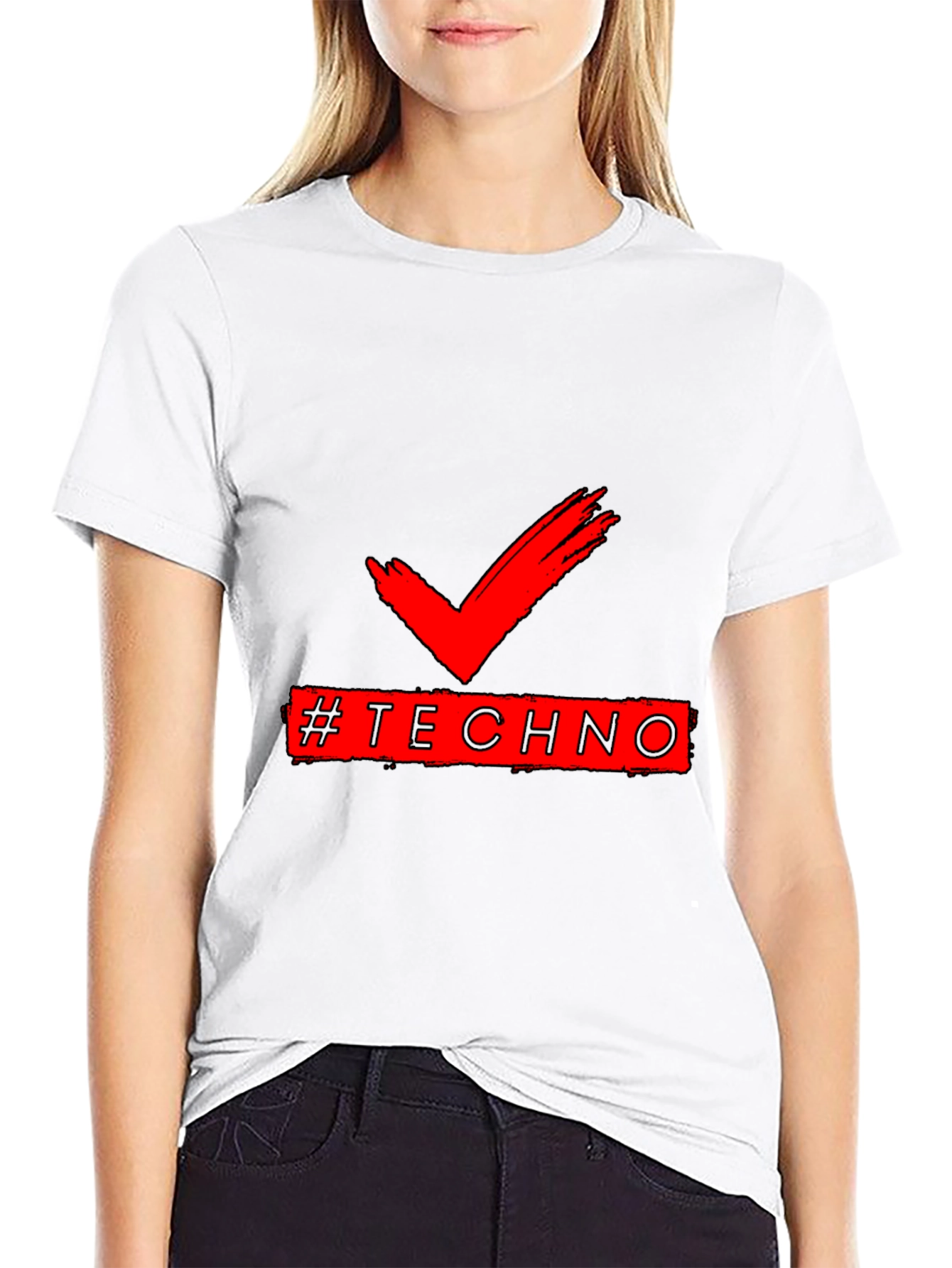 Techno Check Graphic Tee -  Music Lover Shirt