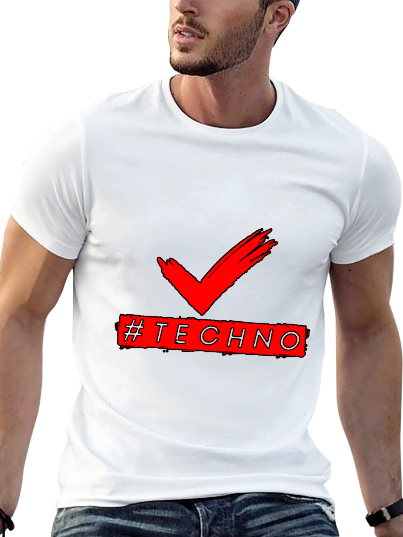 Techno Check Graphic Tee -  Music Lover Shirt