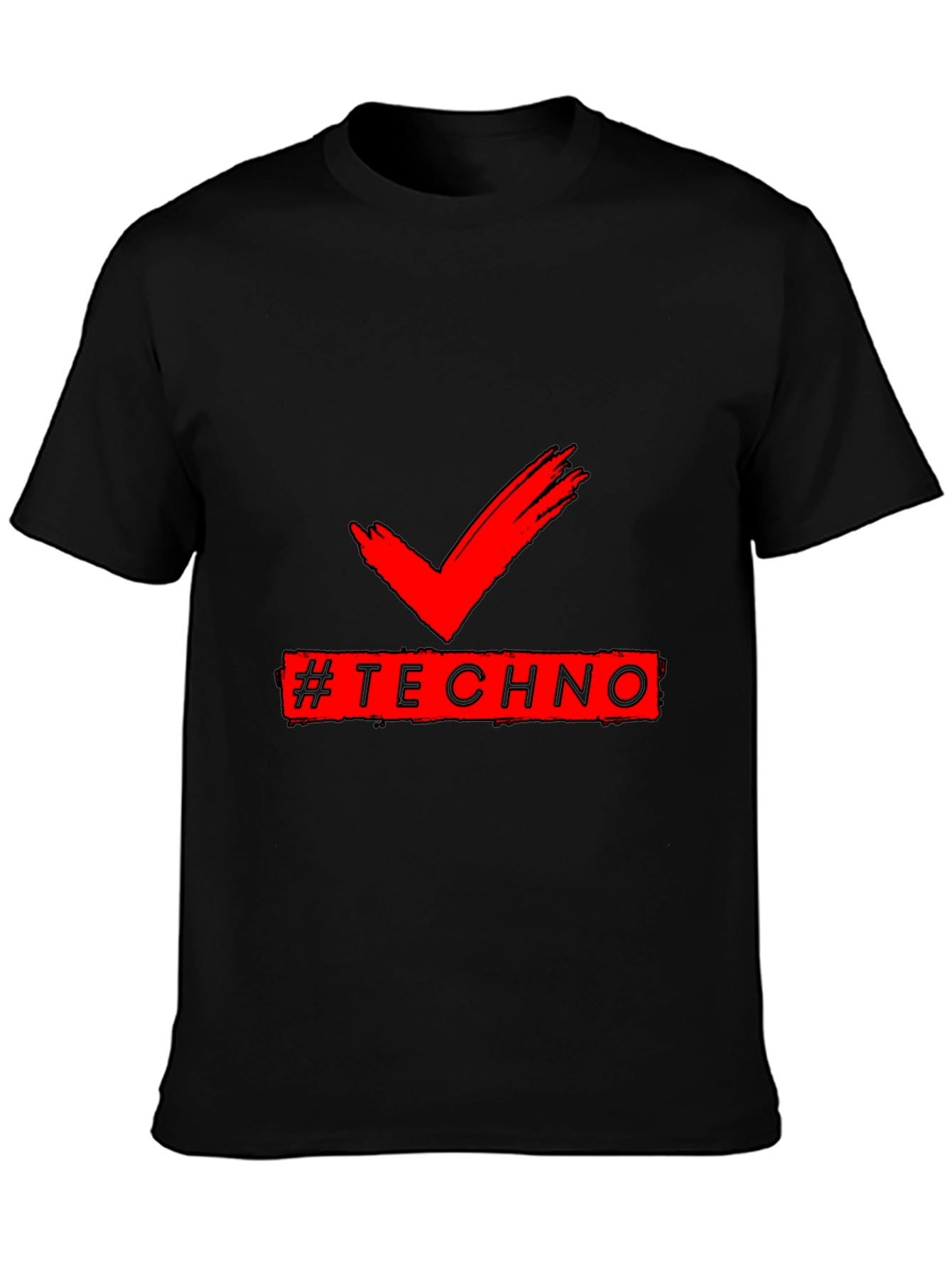 Techno Check Graphic Tee -  Music Lover Shirt