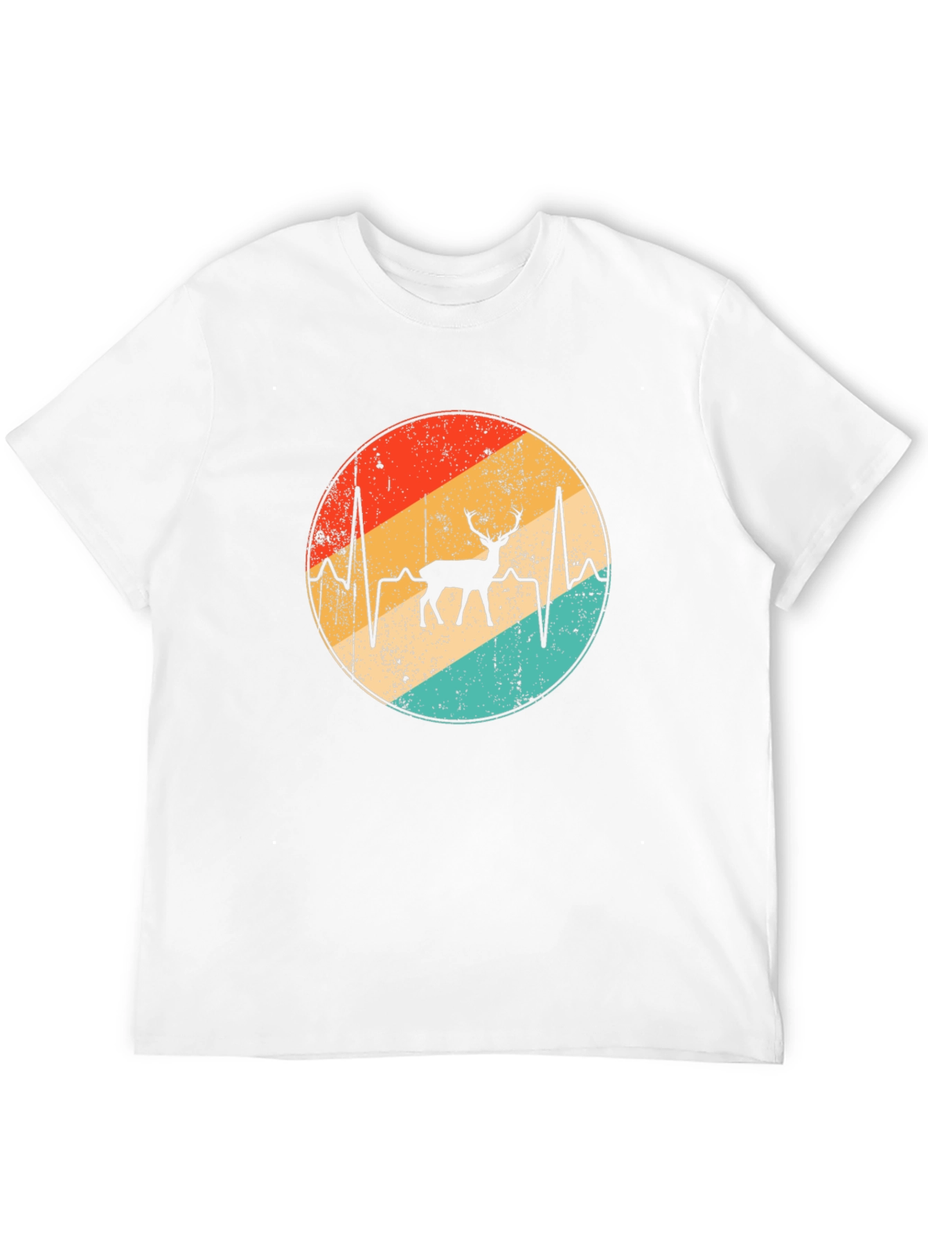 Retro Deer Heartbeat Graphic Tee